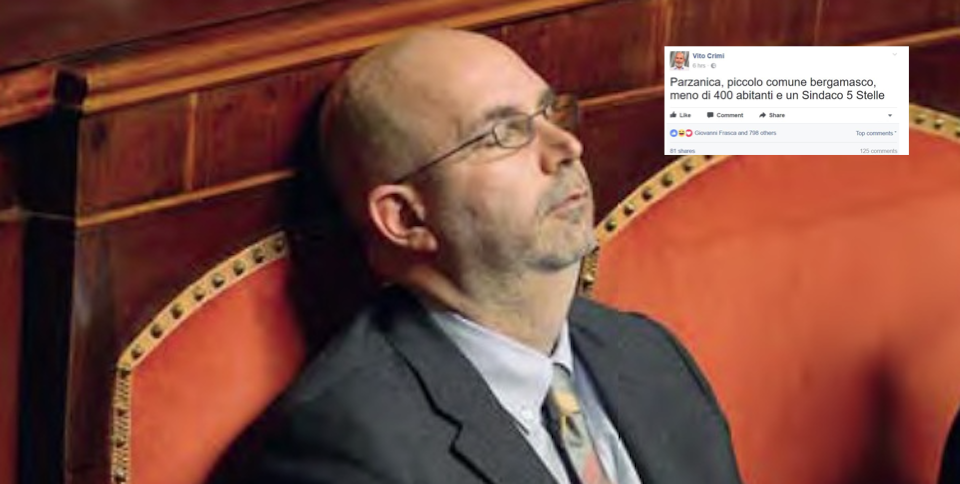 Il grillino Crimi festeggia il trionfo a Parzanica (400 abitanti…) e fa ridere il web Il grillino Crimi festeggia il trionfo a Parzanica (400 abitanti…) e fa ridere il web