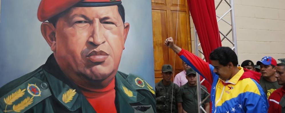 Il presidente del Venezuela Maduro e Chavez
