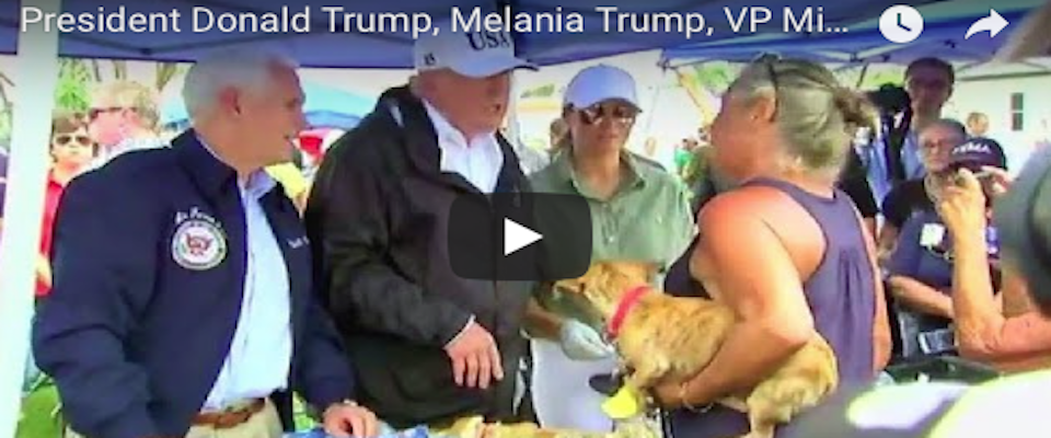 Florida, Trump e Melania distribuiscono panini e sorrisi: il dopo Irma comincia così (VIDEO)