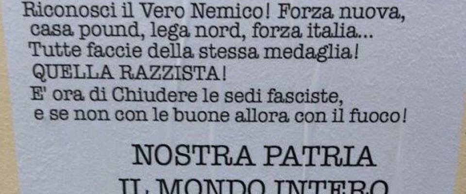 «A fuoco le sedi di Forza Italia e Lega». L’estrema sinistra passa alle minacce