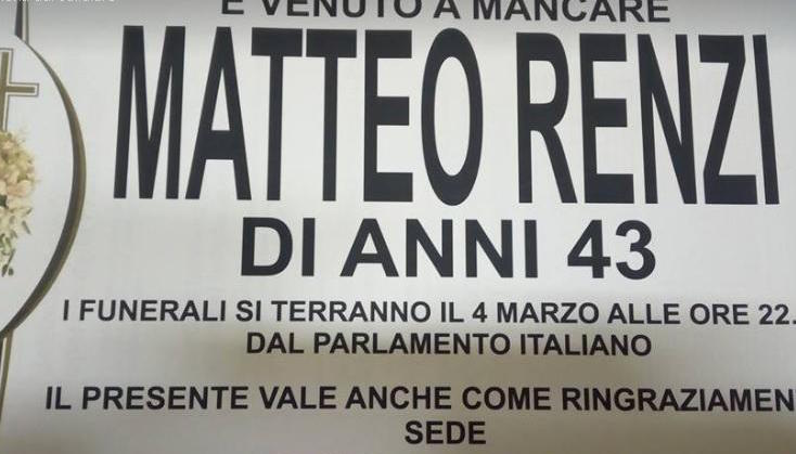 Pesante provocazione dei Cobas contro Renzi: «Morirà il 4 marzo» Pesante provocazione dei Cobas contro Renzi: «Morirà il 4 marzo»