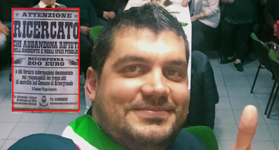 Sindaco-sceriffo mette una “taglia” su chi inquina con i rifiuti: “200 euro, pago io”