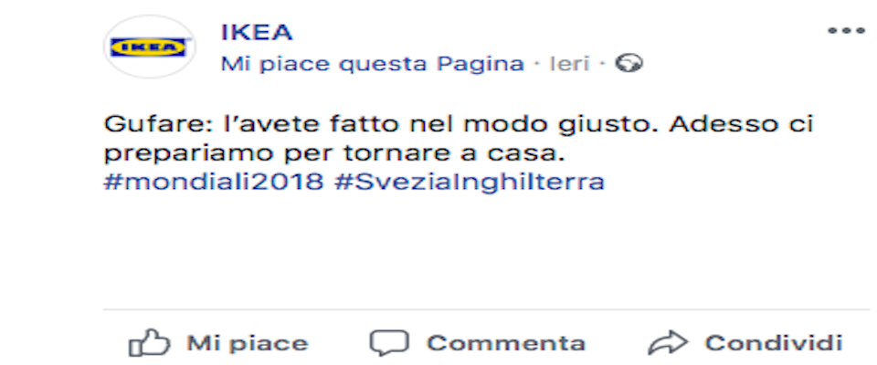 Svezia elminata dai Mondiali, Ikea scrive agli italiani: “Avete gufato bene”