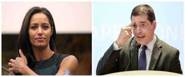 collage di Capezzone e Rula Jebreal con foto Ansa