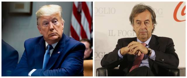 BeFunky-collage con foto Ansa di Donald Trump e Roberto Burioni