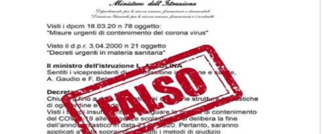 fake news smentita dal ministro Azzolina su Facebook