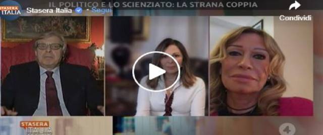 Vittorio Sgarbi in un video dalla pagina Fb di stasera Italia