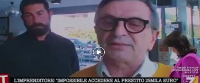 La disperazione di un imprenditore a tagadà su La 7 fram da video postato su Facebook
