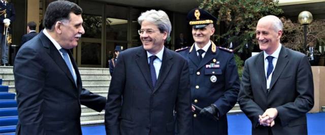 libia al serraj e gentiloni