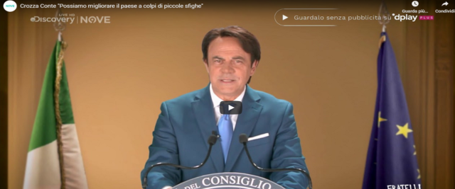 Crozza Conte frame da video Youtube