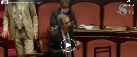 Gasparri furibondo contro Tridico e la Catalfo frame da video della pagina Fb del senatore di FI