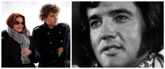 BeFunky-collage con foto Ansa di Elvis Presley e del nipote