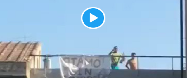 Rivolta di migranti all'Hotspot di Monastir foto e video dal Tw di RadioSavana