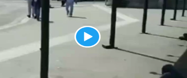 Stazione Termini, clandestino seminudo davanti donne e bambini frame da video su Twitter