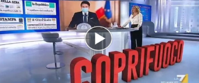 Myrta Merlino smaschera Conte e l'ex marito frame e video dalla pagina Fb de L'aria che tira
