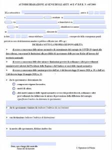 Modello autodichiarazione 