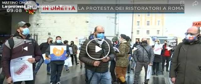 Protesta ristoratori a Roma