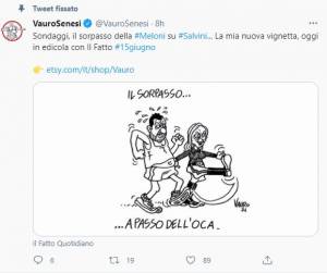 Vauro vignetta contro la Meloni