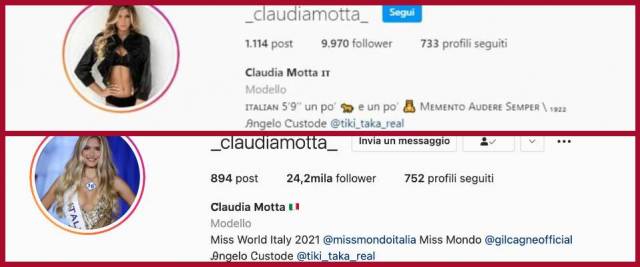 Claudia Motta, profili a confronto