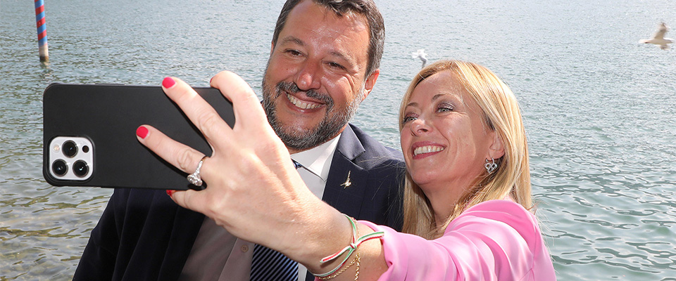 La foto tra Meloni e Salvini