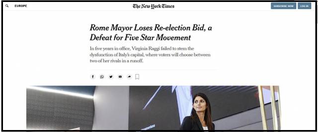 New York Times Virginia Raggi