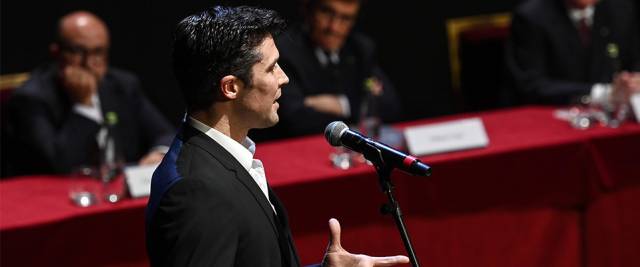 Roberto Bolle, ballerino e autore televisivo, durante la cerimonia di premiazione del XII Edizione del Premio Guido Carli allÕAuditorium Parco della Musica, Roma,