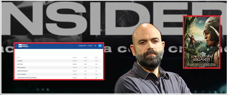 "Insider" di Roberto Saviano si rivela un "topolino" televisivo e su Raitre si rivela l'ennesimo flop tv del popolare scrittore di Gomorra