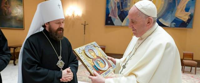 Hilarion con Papa Francesco