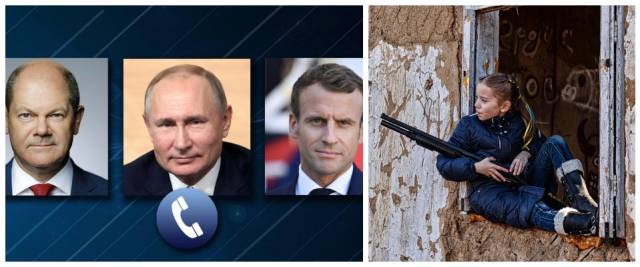 Putin, Scholz, Macron