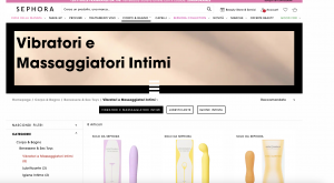 la pagina di Sephora