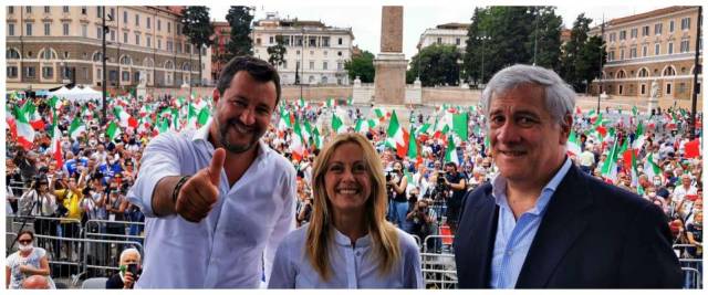 comizio centrodestra piazza del popolo