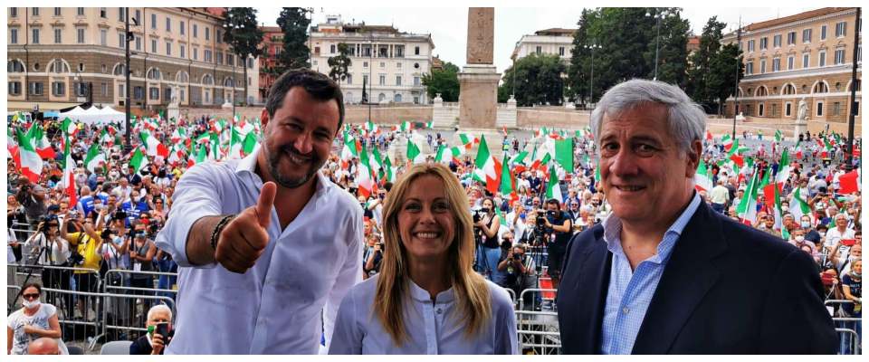 comizio centrodestra piazza del popolo