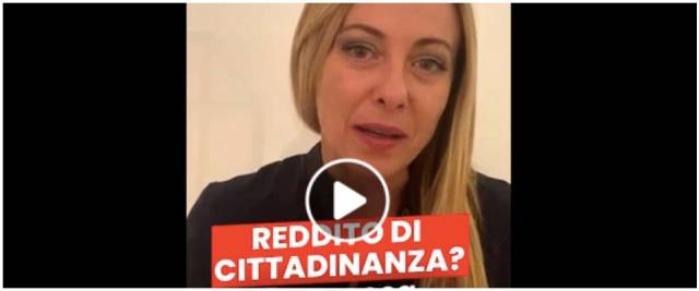 meloni reddito di cittadinanza