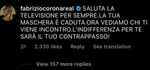 Ciacci, post di Corona