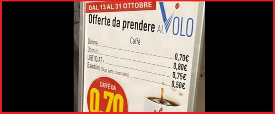 A Modica un bar offre il caffè scontato agli Lgbt. Ma il gesto di cortesia che fa infuriare l’Arcigay…