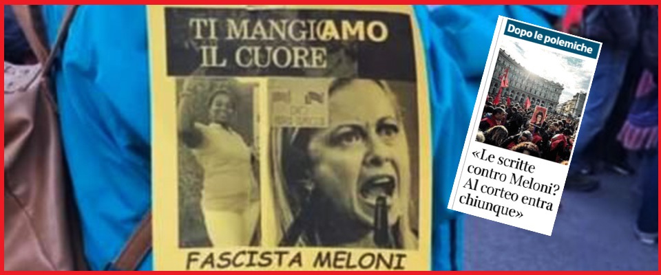 In corteo contro la Meloni, le femministe che sabato hanno sfilato a Roma, scandendo slogan truculenti adesso fanno le vittime...