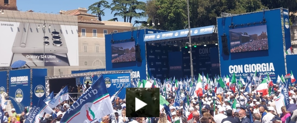 “Con Giorgia l’Italia cambia l’Europa”: segui la diretta della manifestazione di FdI da Piazza del Popolo (video)