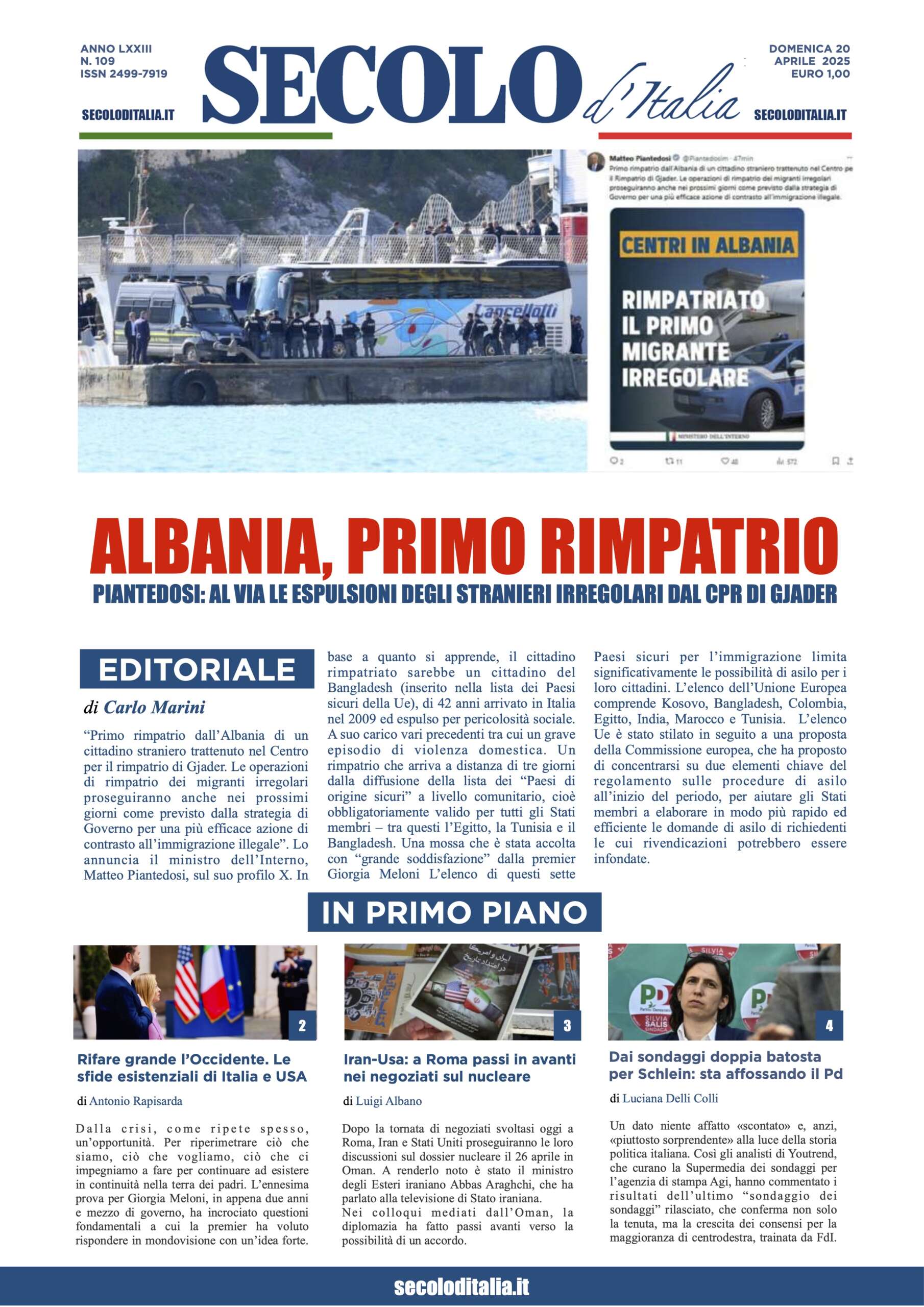 Domenica 20 aprile 2025