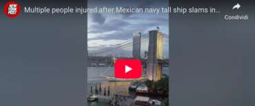 La nave scuola della Marina messicana si schianta contro il Ponte di Brooklyn: 2 morti e 17 feriti (video)