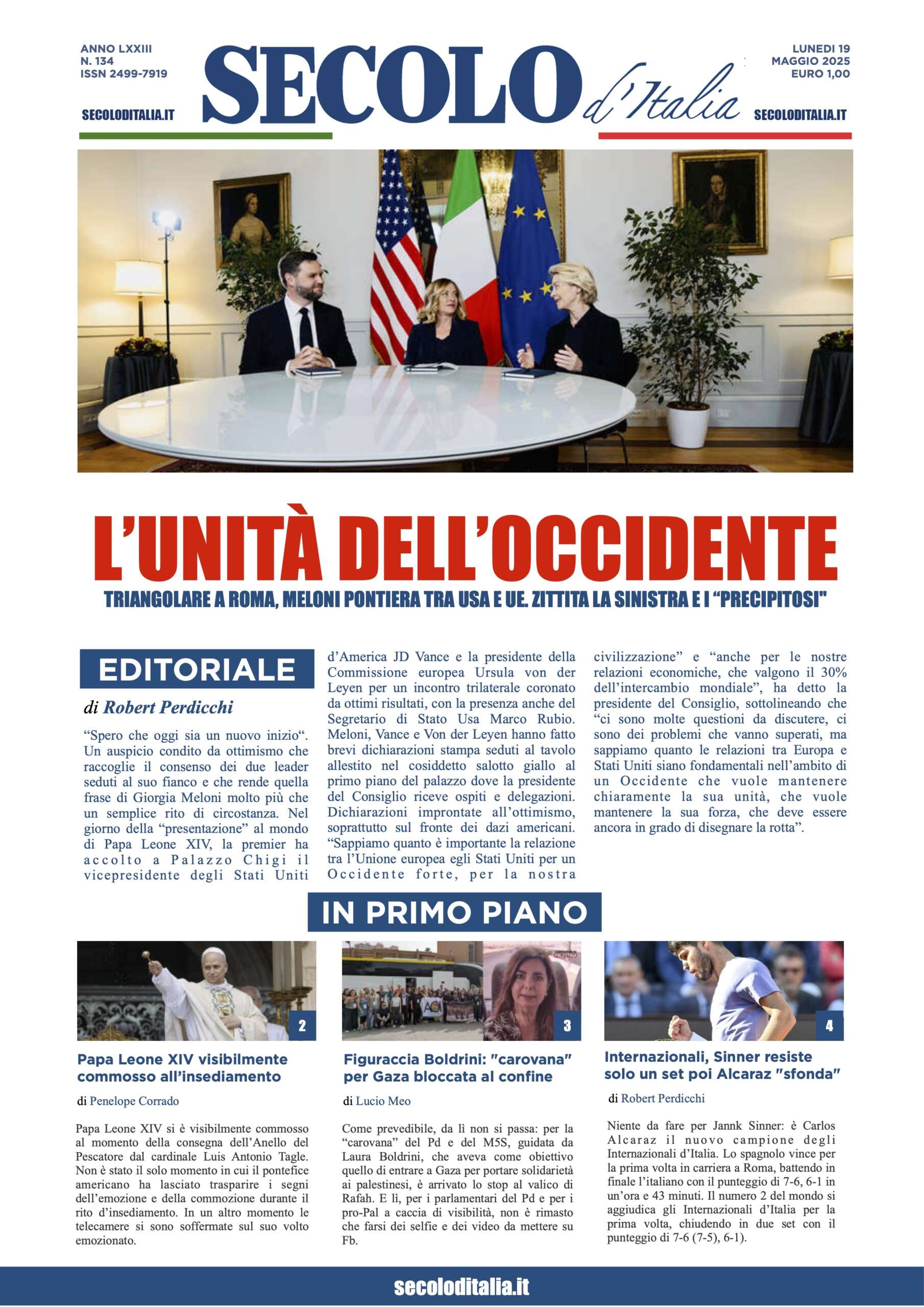 Lunedi 19 maggio 2025