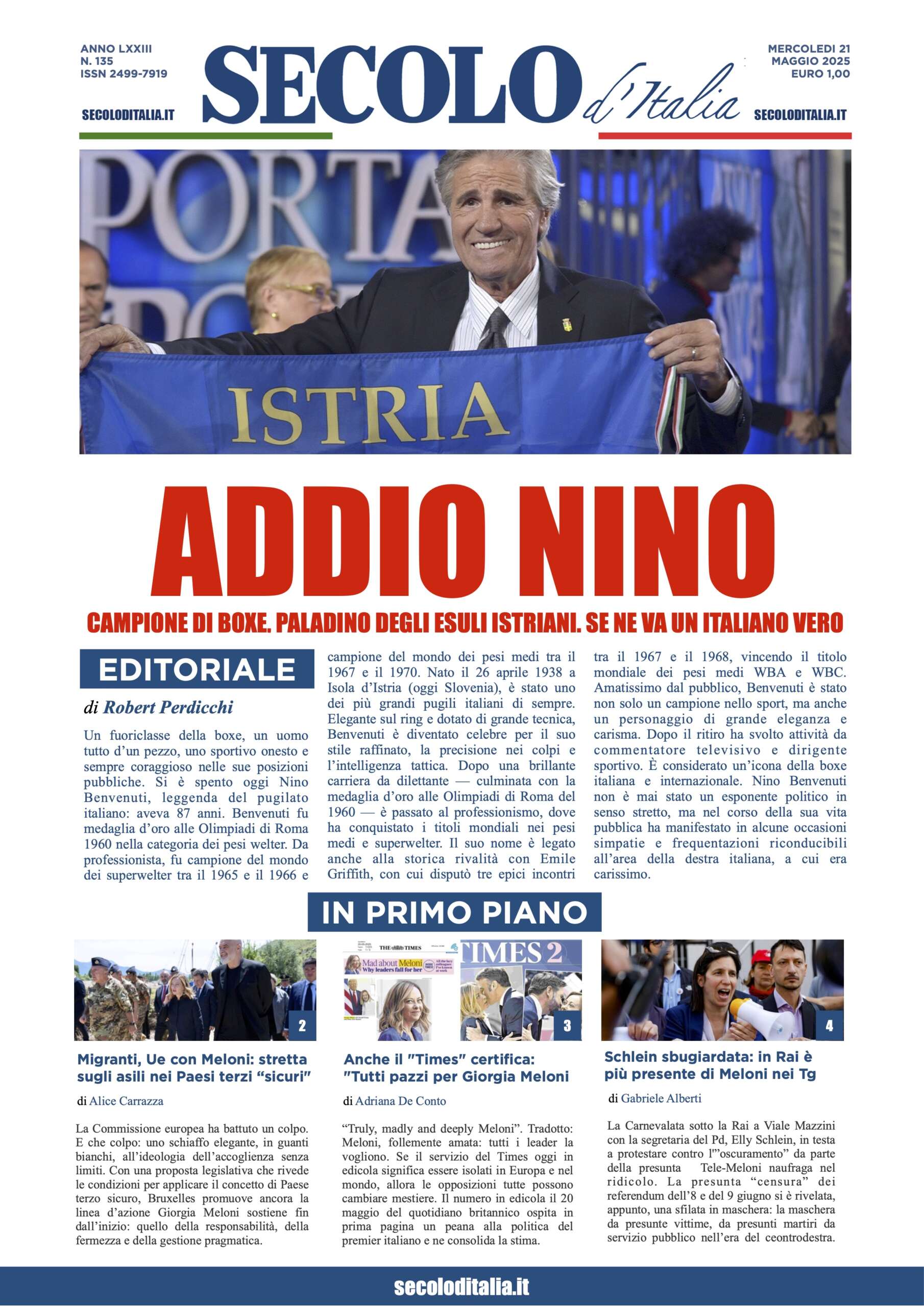 Mercoledi 21 maggio 2025
