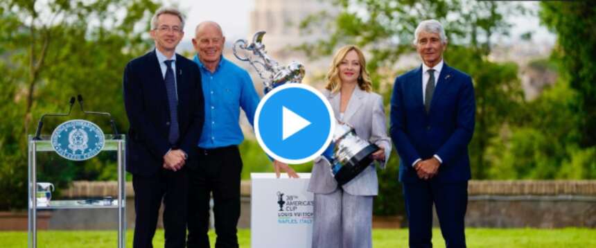 Meloni alla presentazione dei trofei della Louis Vuitton Cup e dell’America’s Cup a Villa Doria Pamphilj