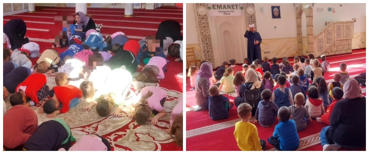Bambini dell’asilo parrocchiale portati in gita in moschea con preghiera verso la Mecca: a Treviso prove d’islamizzazione Bambini dell’asilo parrocchiale portati in gita in moschea con preghiera verso la Mecca: a Treviso prove d’islamizzazione