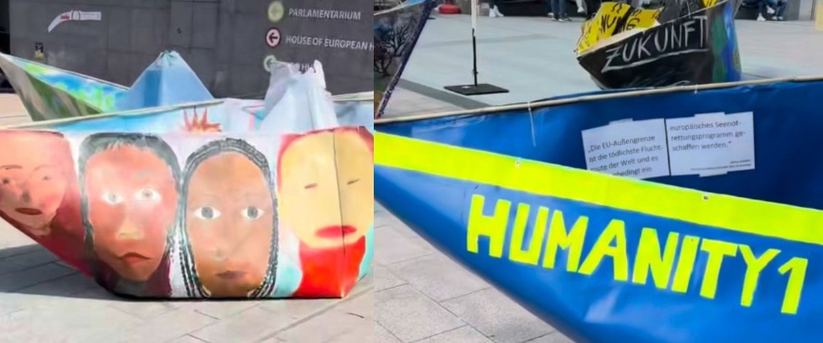 delirio pro ong spuntano barconi di fronte al parlamento europeo c è pure la sea watch di carola rakete video da Secoloditalia.it delirio pro ong spuntano barconi di fronte al parlamento europeo c è pure la sea watch di carola rakete video