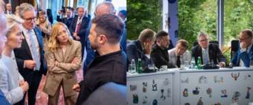 Da un lato, Meloni con Zelensky al summit Cpe; dall’altro i “volenterosi”