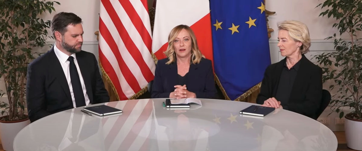 un nuovo inizio meloni triangola con ue e usa il dialogo decolla vance e von der leyen pi249 vicini sui dazi