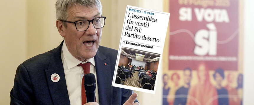 Povero Landini, ai referendum non crede neanche il Pd: scatta la mobilitazione, ma la sala è deserta… Povero Landini, ai referendum non crede neanche il Pd: scatta la mobilitazione, ma la sala è deserta…