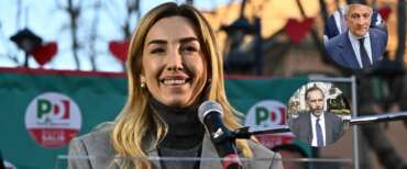 Silvia Salis. Nei riquadri, Antonio Tajani e Filippo Sensi
