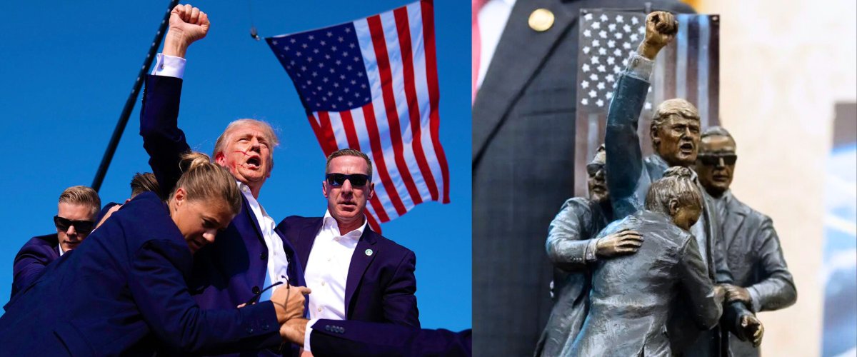 fight fight fight la casa bianca accoglie la statua di bronzo che immortala l attimo in cui trump scampò alla morte a butler da Secoloditalia.it fight fight fight la casa bianca accoglie la statua di bronzo che immortala l attimo in cui trump scampò alla morte a butler