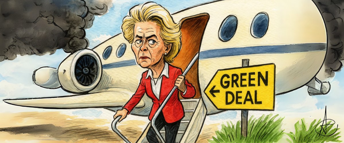 Von der Leyen predica il Green Deal, ma vola in jet privato: l’Europa dei sacrifici vale solo per il popolo Von der Leyen predica il Green Deal, ma vola in jet privato: l’Europa dei sacrifici vale solo per il popolo